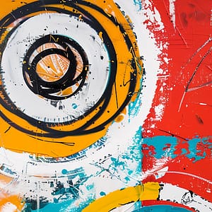 Neon Tavla Puls av Färg & Kaos i Rött Gult