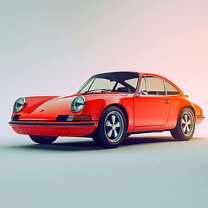 Röd Porsche i Neonglöd
