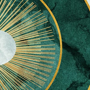 Neon Tavla Solens Symfoni i Smaragd & Guld