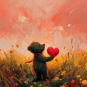 Hjärtebjörnen Kärlek i blom