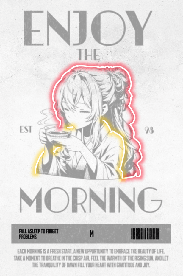 Njut av Morgonen - Inspirerande Poster med Anime-Konst