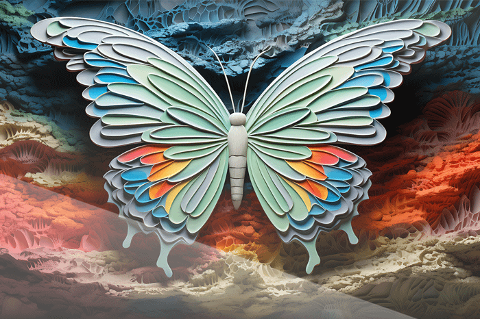 Neonfjäril i Spektakulära Färger