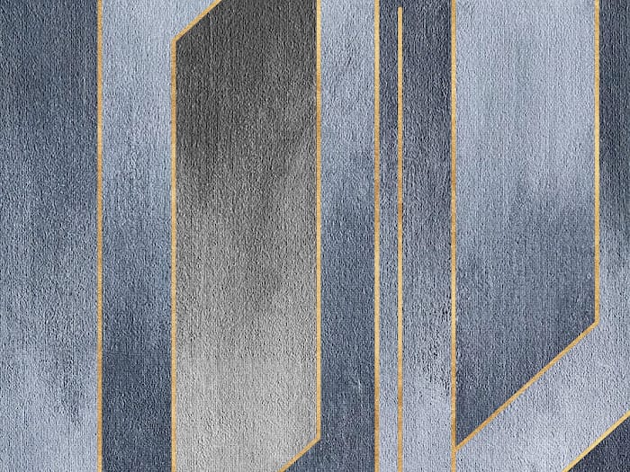 Neon Tavla Skymningslinjer i Blått & Guld