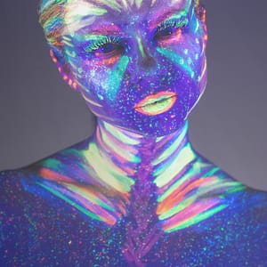 Neon UV-glöd konst