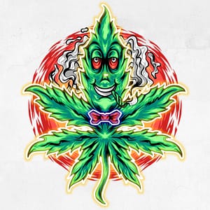 Chill Cannabisblad med Fluga