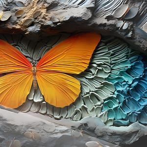 Orange Neonfjäril