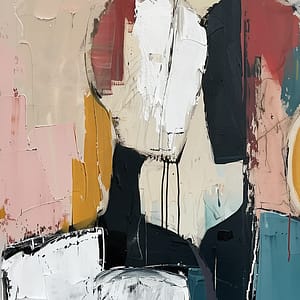 Neon Tavla Abstrakt Par i Expressionistisk Stil