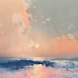 Neon Tavla Abstrakt Havslandskap