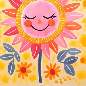 Solblomma med leende