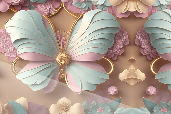 Pastellvingar i Blomstrande Harmoni
