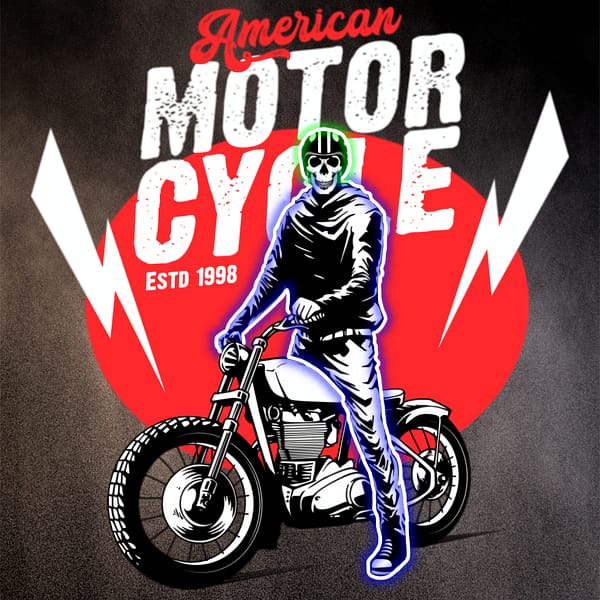 Amerikansk motorcykel Döden kör vidare