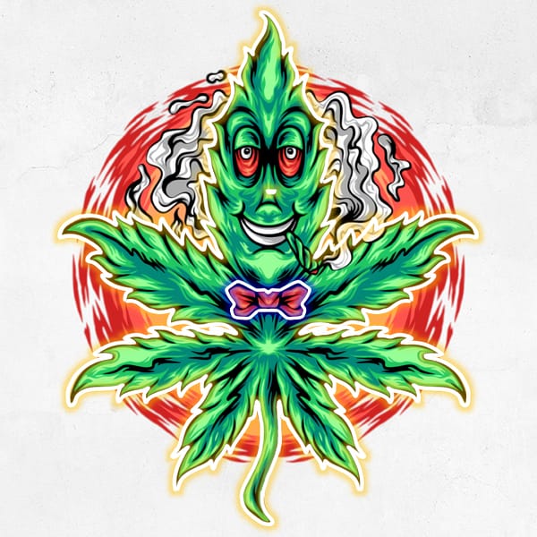 Chill Cannabisblad med Fluga